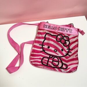Y2K 2000s mcbling pink sequins zebra hello kitty Sanrio purse